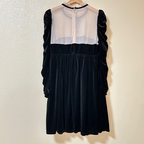 Chelsea Violet Size XL Dress Black Velvet Mesh Puff Babydoll Goth Sophie Maid - Picture 2 of 16